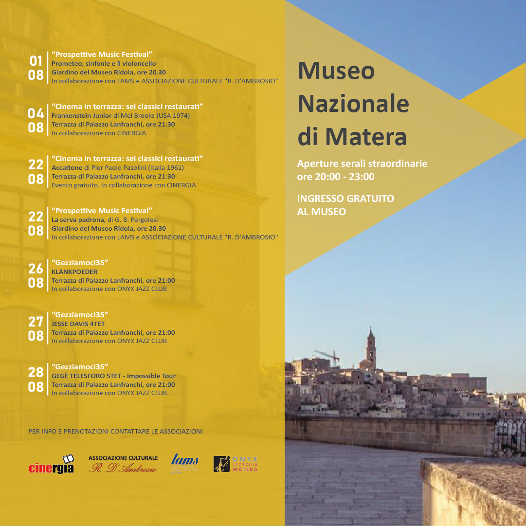 Aperture serali straordinarie - Museo nazionale di Matera